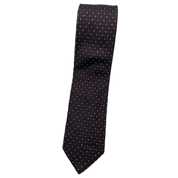 PRADA Men's Silk Blend Necktie LUXURY Tie XL Burgundy Geometric W:3.5" EUC - Picture 1 of 5
